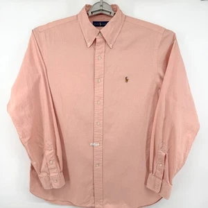 Ralph Lauren Polo Button Down Shirt Men 16.5 Salmon Peach Flesh Pony Long Sleeve - Picture 1 of 8