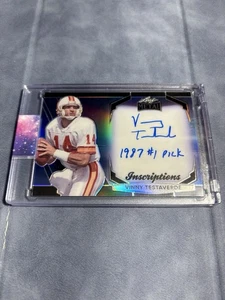 2024 Leaf Metal Inscriptions Blue Auto Vinny Testaverde #ed /100 Buccaneers - Picture 1 of 2