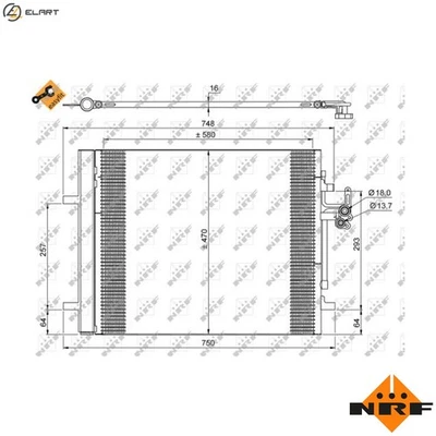 CONDENSER AIR CONDITIONING 35884 FOR LAND ROVER FREELANDER/2/VAN LR2/SUV 2.2L - Image 1 of 4