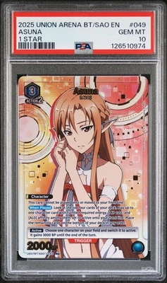 2025 UNION ARENA UE07BT/SAO SWORD ART ONLINE 1 STAR #049 ASUNA PSA 10 - Image 1 of 2