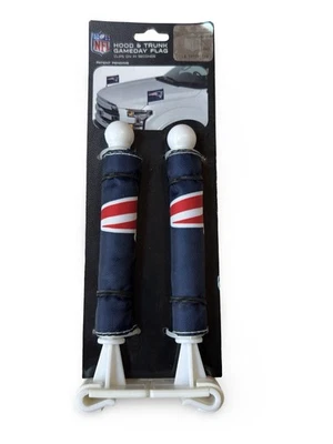 Juego de 2 banderas de coche maletero con capucha de los New England Patriots NFL Gameday Nuevo en paquete Foto 1 de 4