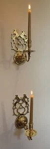 MCM Baldwin Brass Chownings Tavern Lions Head Candle Sconces~Pair - Picture 1 of 24