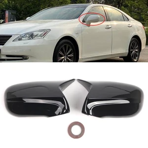 Glossy Black Side Wing Mirror Cover Caps For Lexus ES/LS/IS Series 2006-2012 LHD - Picture 1 of 7