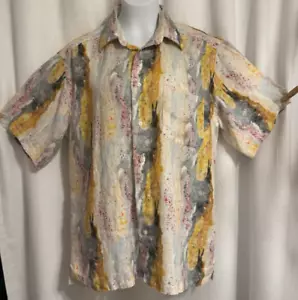 St. Croix Men’s Button Up Short Sleeve Size MEDIUM CHEST 49" 100% LINEN Read - Picture 1 of 7