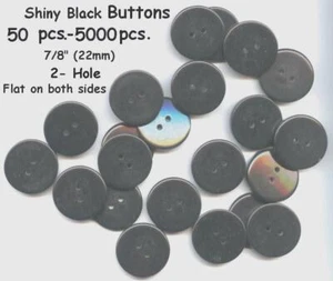 50 to 5000 pcs. of Black 2 hole BUTTONS 7/8" New 22mm for Medical Headbands - Picture 1 of 1