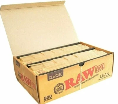 RAW Lean 800 Pack Slim Pre Rolled Rolling Paper Cones with Filler - Image 1 of 4