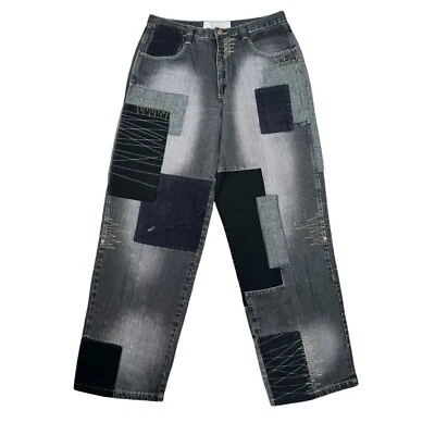 Vintage Lot 29 Black Jeans - Patchwork Corduroy - Men's 36 (Fits 34x32) Hip Hop - Image 1 of 4