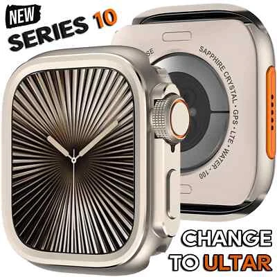 Metal Mod Bumper Case For Apple Watch 10 9 8 45/46mm Frame Change To Ultra2 49mm - Image 1 of 4