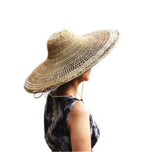 Chinese Sichuang Traditional Bamboo Hat  Asian straw Hats Dia. 20.5" - Picture 1 of 5