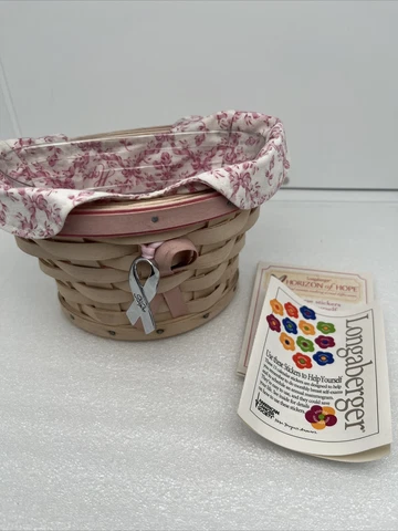 Longaberger 2007 Horizon of Hope Basket, Protector, Liner, & Lid Wall Hanger Cover