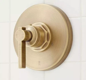 Signature Hardware Greyfield Thermostat Duschventil Blende in gealtertem Messing - Bild 1 von 1