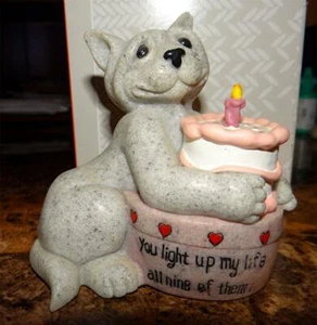Quarry Critters You Light up my Life Cat Birthday Cake Figurine - Picture 1 of 1