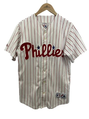 Philadelphia Phillies Jim Thome MLB Majestic Sewn Jersey Youth Size L Cover