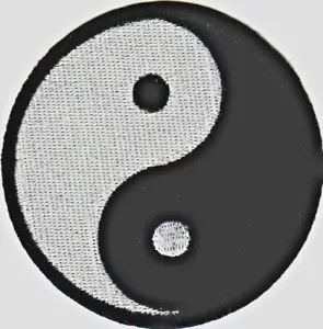 YIN YANG 2" Iron On Patch Symbol Martial Arts Karate - Picture 1 of 1