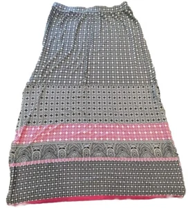 Lane Bryant Pink and Black Striped Flowy Maxi Skirt Size 18/20 Side Slit - Picture 1 of 8