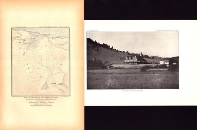 2 items BOULDER HOT SPRINGS, JEFFERSON COUNTY, MONTANA Antique print-map 1900 - Image 1 of 3