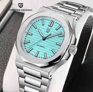 PAGANI DESIGN Mechanical Automatic Mens Watch Sapphire Waterproof 2024 Sky Blue - Picture 1 of 7