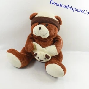 Peluche ours FIZZY Teddynours marron bonnet et manchon beige 37 cm (VA) - Bild 1 von 1