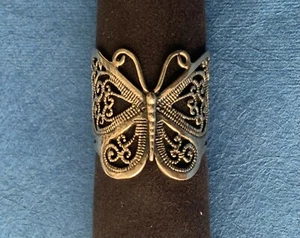 925 Sterling filigree Butterfly ring size 10 - Picture 1 of 5