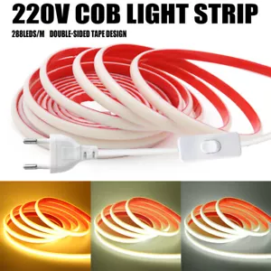 Wasserdicht Neon COB LED Streifen Stripe 230V Lichtschlauch Lichterkette Dimmbar - Bild 1 von 24