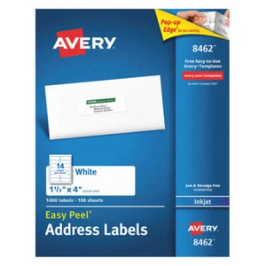 AVERY 5NHK1 PK 5 Inkjet Label,1-1/3" H,4" W,PK100 5NHK1 - Picture 1 of 2