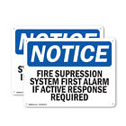 (2 pack) Système d'extinction d'incendie première alarme si panneau d'avertissement OSHA actif autocollant