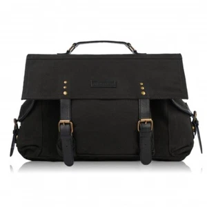HERREN VEGAN SCHULTERTASCHE SCHWARZ A4 LAPTOPTASCHE PAOLO PERUZZI E-01-BL - Bild 1 von 8