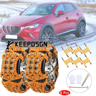 Para Mazda cx-3 6 piezas Rueda Coche Nieve Neumáticos Cadenas Antideslizante Invierno Seguro de Emergencia Foto 1 de 4