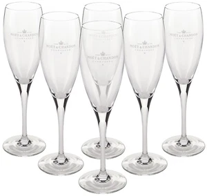 Copas de flauta de champán Moet & Chandon vaso transparente 6 caja juego 200 ml 0,2 l - Imagen 1 de 2