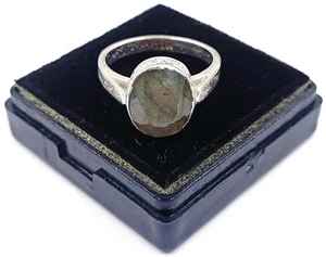 Anillo de plata esterlina real de labradorita natural de 18,45 quilates NSL - Imagen 1 de 7
