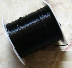 32' Black .8mm elastic bead stringing beading cord 10 meters thin stretchy m086 - Picture 1 of 2