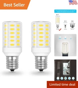 E17 LED Freezer Light Bulb Replacement - 6W Equivalent, 2 Pack, Daylight Bright - Picture 1 of 9