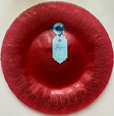 ¡Nuevo! "Plato de cena rojo turco brillante hecho a mano en Turquía 10,75""" Foto 1 de 3