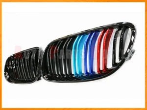 BMW E92/E93 LCI 2011-2013 M Style M Tri Metallic Color Gloss Black Front Grille - Picture 1 of 1