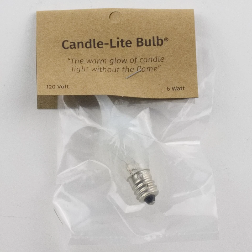 Candle-Lite Silicone Light Bulb 6 Watt 1" Diameter Pack of 12 Candelabra Base
