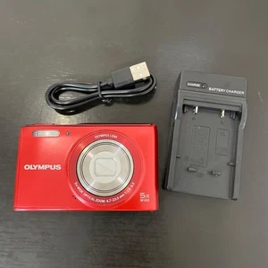 OLYMPUS STYLUS VG-180 Red Compact Digital Camera 16MP Tested from Japan - Picture 1 of 9