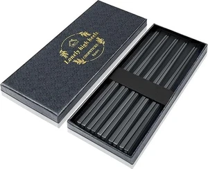 Lonely high heels 5 Pairs Reusable Square Chopsticks Dishwasher Safe Metal Chops - Picture 1 of 5