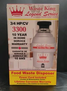 Waste King 3/4 HP Legend  Series 3300 Garbage Disposer Continuous Feed w/ Cord - Picture 1 of 5