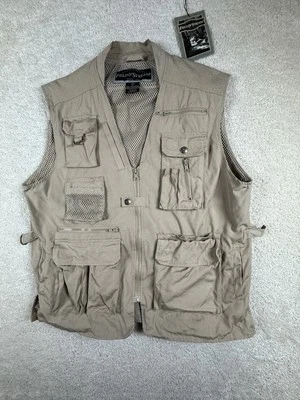 Vtg Field & Stream Vest Men’s Large Fly Fisherman Beige Fishing Hunting - Image 1 of 4