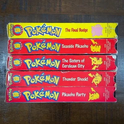 Lot Of 5 Pokemon VHS Tapes Vintage Pioneer Viz Video - The Final Badge TESTED Foto 1 de 4