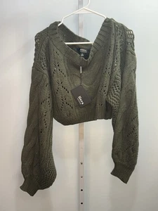 Hera Collection Damen Militärgrün Cropped Pullover, Größe L. Neu mit Etikett. 3C - Bild 1 von 5