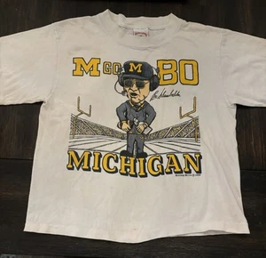 Bo Schembechler ‘M Go Blue Bo’ Vintage T Shirt Size Youth Medium - Picture 1 of 7
