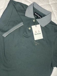 Barbour Cornsay Lightweight Short Sleeve Polo Shirt Green Gables XL Small NWT - Picture 1 of 8