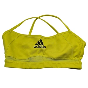 Adidas Climacool Womens Sz M Lime Green Medium Impact Sports Bra - Picture 1 of 5