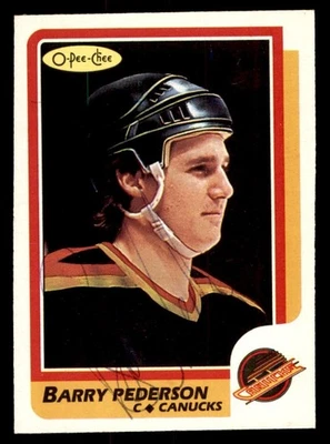 1986 OPC O-Pee-Chee Hockey #34 Barry Pederson Signed Autograph (no COA) - Image 1 of 2
