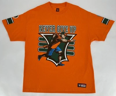 Camiseta John Cena Para Hombre XL Naranja 15x Never Give Up WWE You Can't See Me Gráfico Foto 1 de 4