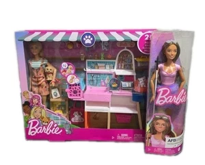 LOT 2 Barbie Sets - Fashionistas #228 Doll Blind w/Cane + Pet Boutique 4 Pets - Picture 1 of 12