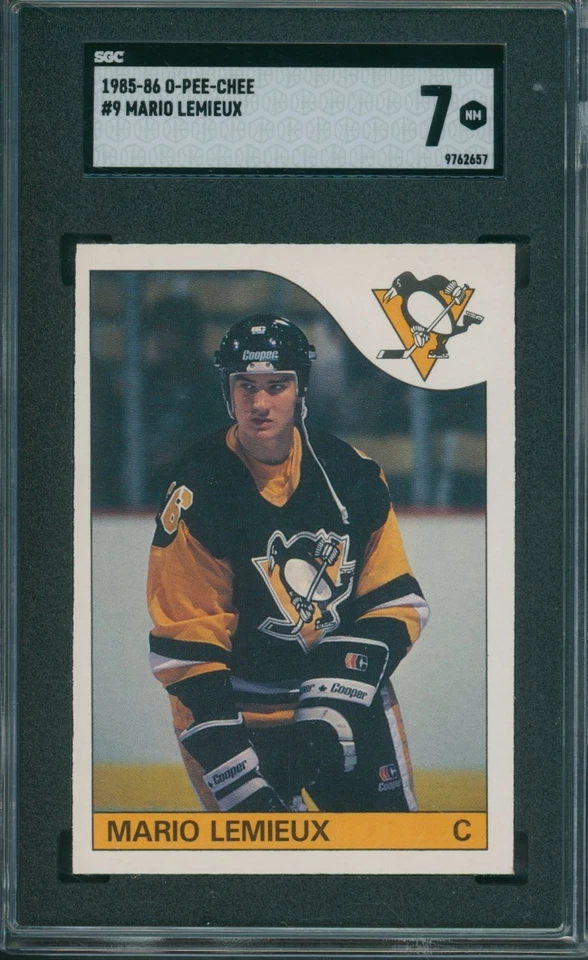 1985/86 O-Pee-Chee OPC #9 Mario Lemieux SGC NM 7 *2657 - Image 1 of 1