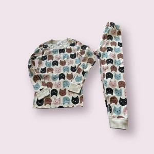 Hanna Andersson Pajamas Girls Size 5 Multicolor Car Kitty Kitten Printed 2 Piece - Picture 1 of 5
