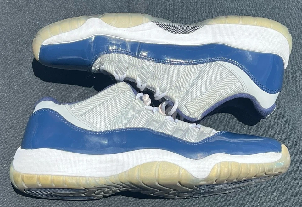 Nike Air Jordan Retro 11 Low Georgetown GS 7Y= 8.5W Grey Navy Blue 528896-007 - Image 1 of 4